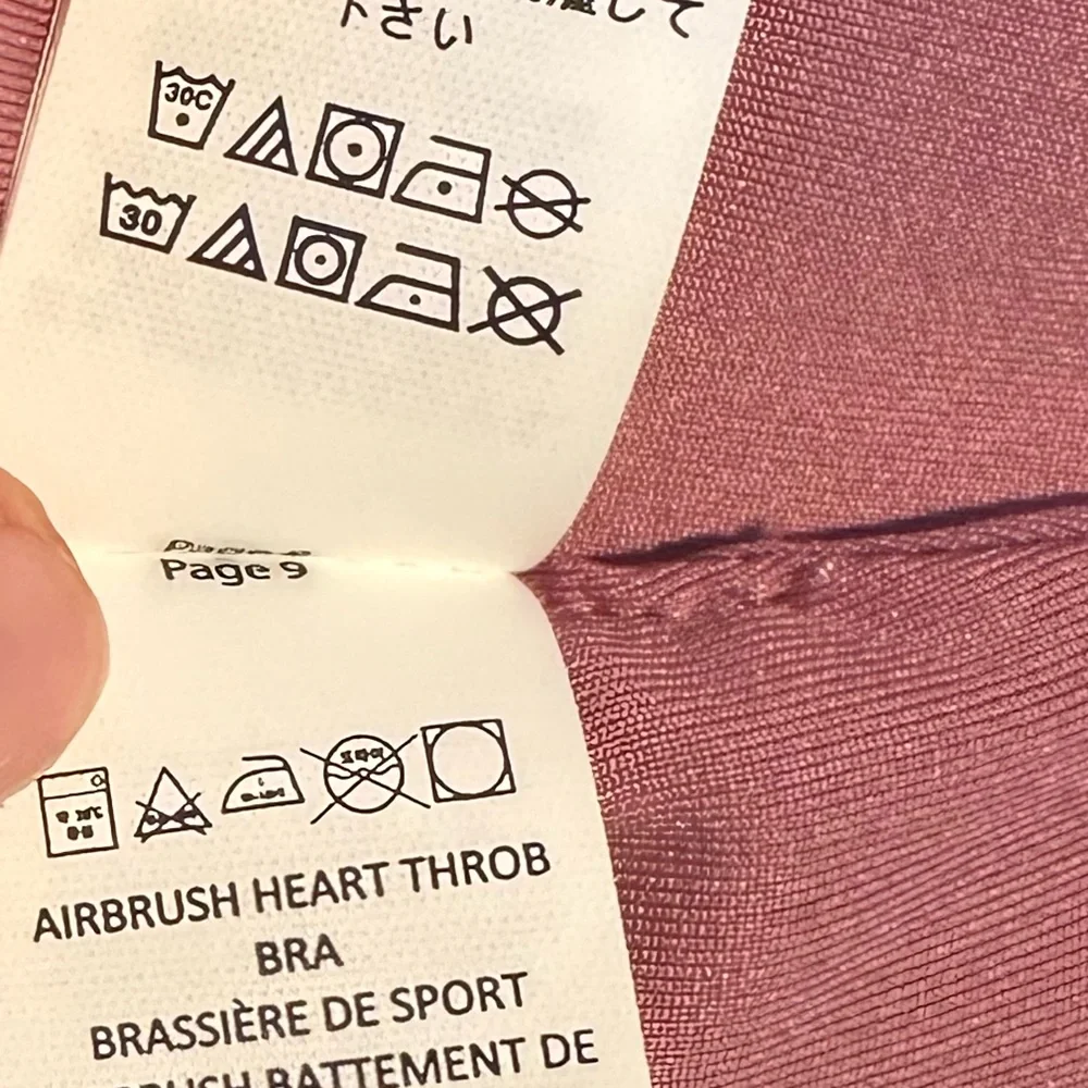 NWOT Alo Yoga Airbrush Heart Throb Bra in Pink Wild Rose/White XS - Picture 11 of 12